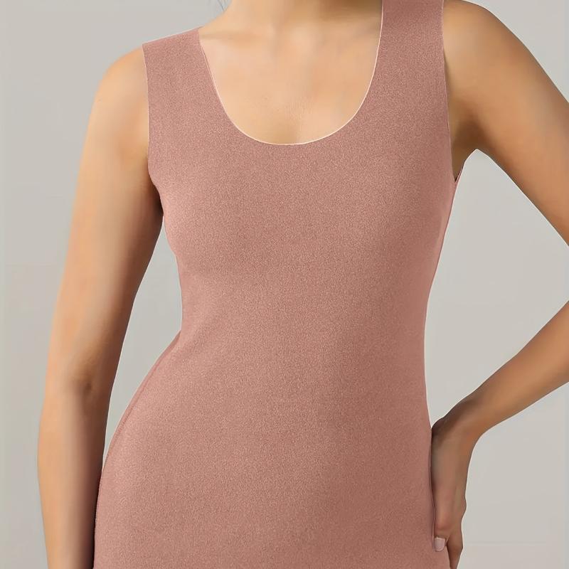 Spring Autumn  Women's Sleeveless AB-Side Vest Versatile Warm Thermal Seamless Liner