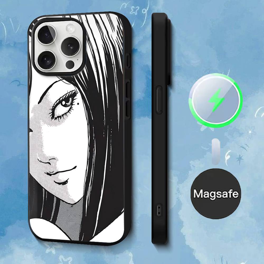 Phone Case For iPhone 17,16,15,14,13,12,11,Pro,Max,Plus,Mini,SE4,E Comics J-Junji Ito T-Tomie Magnetic Magsafe Wireless Charging