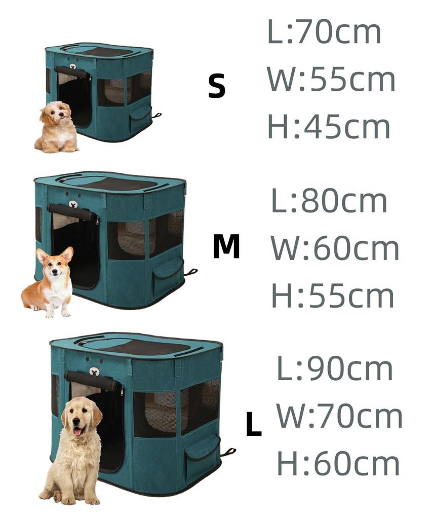 Benebomo Rectangular Foldable Pet Playpen with Storage for Cats and Easy with Mesh Suitable for Indoor and Outdoor Use Bag, Dogs, Assembly, Roof,