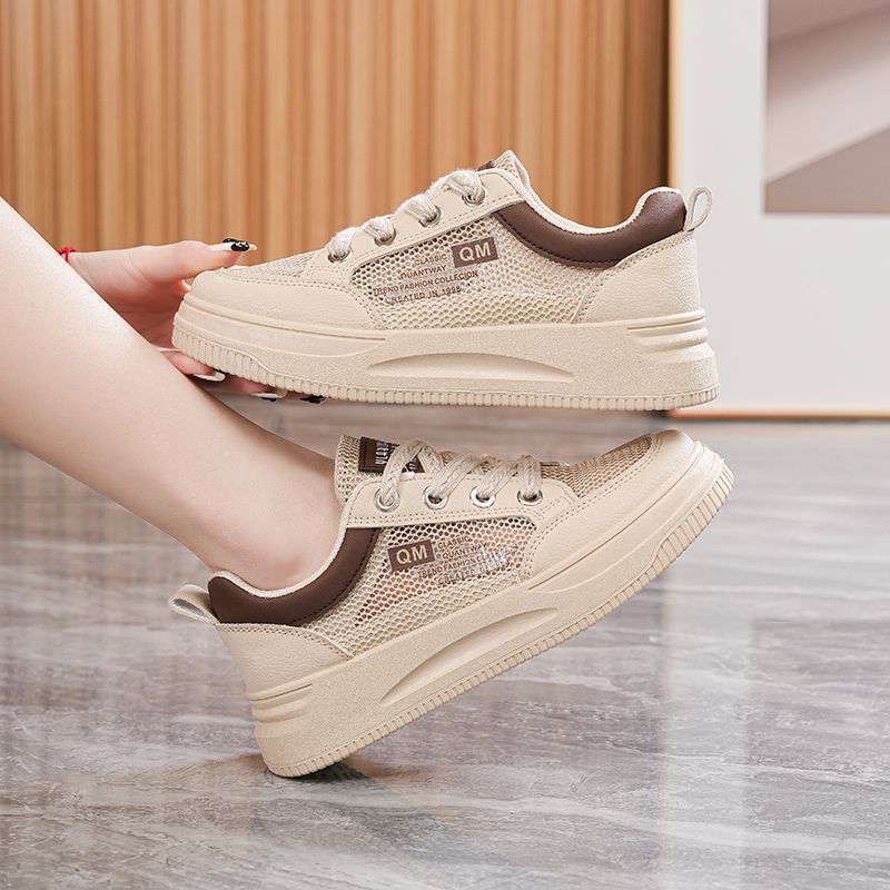 Shoes Women's Summer Single Net Little White Shoes Breathable Thin Flat Bottom Versatile Casual Sports Board Shoes