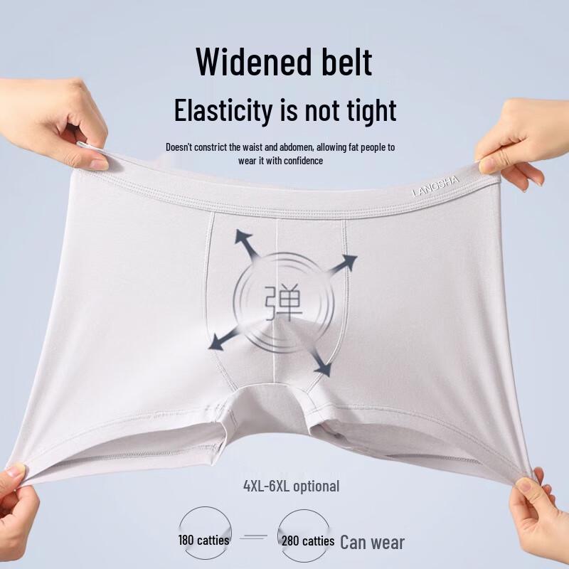 Langsha Men's Plus Size Cotton Boxer Briefs