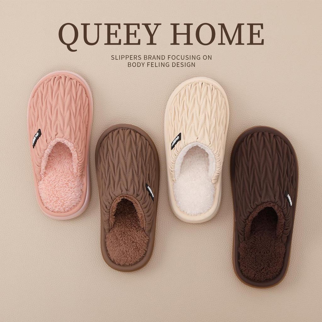 Waterproof Men's & Women's Cotton Slippers - Non-slip, Thick Sole, Antibacterial, Deodorant, Warm, & Closed-Toe for Autumn/Winter 2025.