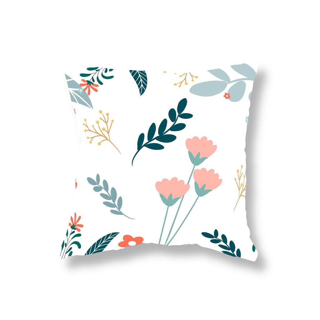 Simple Home Decor Plant Flower Pillowcase Sofa Decoration Room Bedside Office Game Chair Cushion Cover