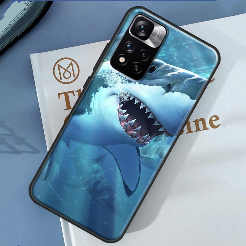 Ferocious Shark Animal Case For Xiaomi Redmi Note 14 13 11 9 10 12 Pro 9S 10S 11S 12S Redmi 10C 12C 13C 14C Cover