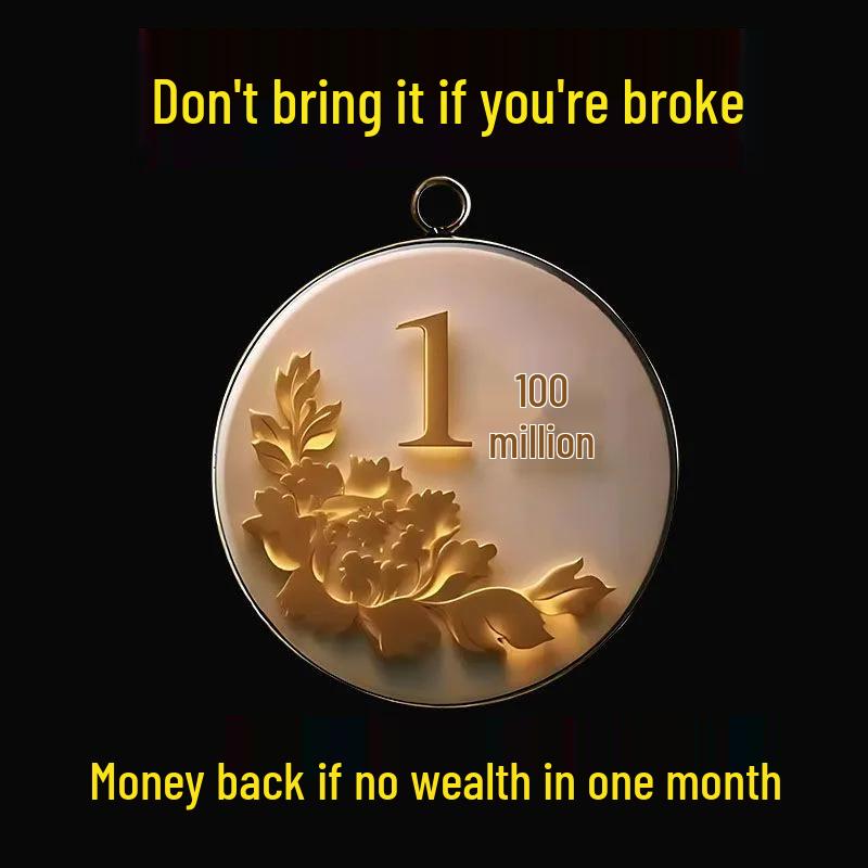 30mm Single-Sided Pendant: Good Luck Charm for Continuous Blessings, Wear for Auspicious Prayers.