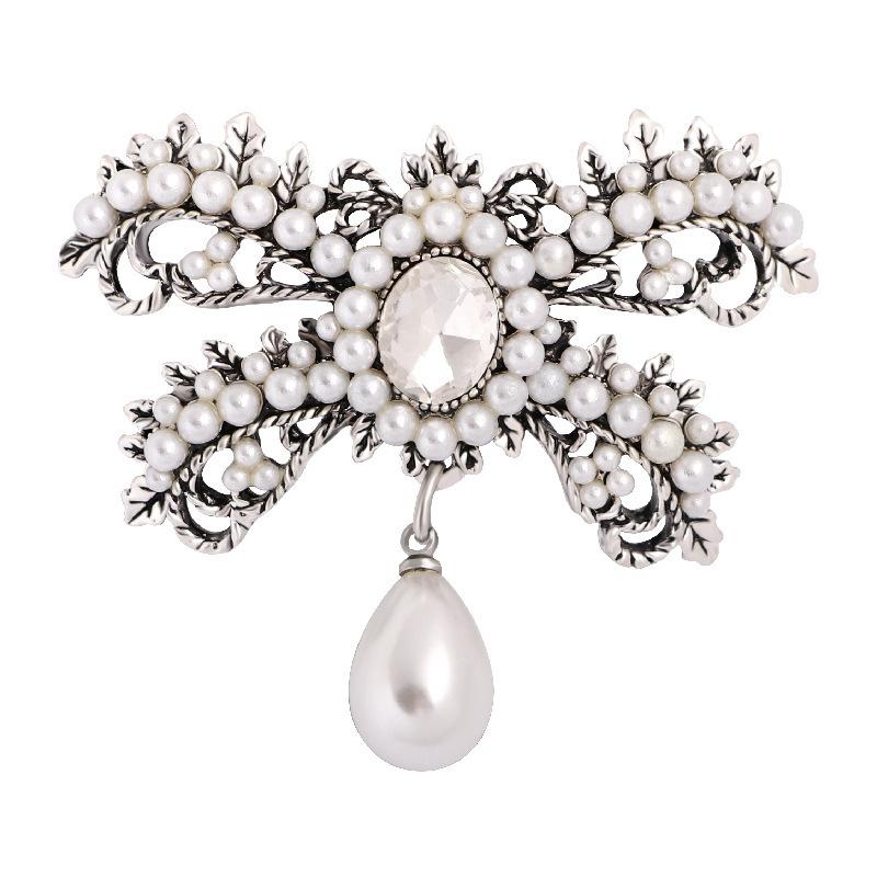 

Сплав бриллиантовый набор жемчужный бант брошь девушка милая булавка винтажная популярная брошь аксессуары