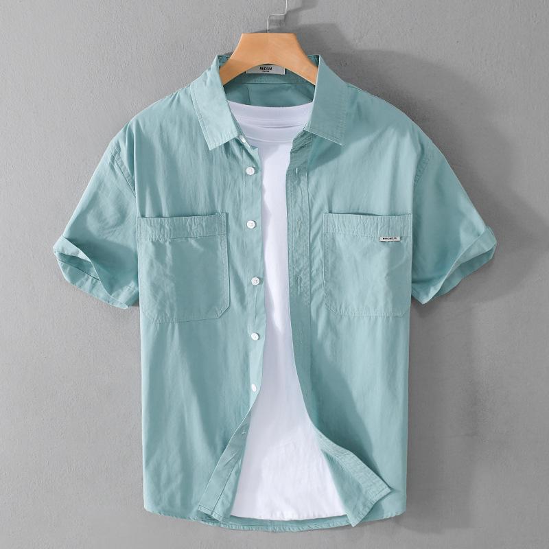 Men's Summer Casual Short-Sleeve Comfortable Loose-Fit Shirt - Versatile Fresh Workwear 706