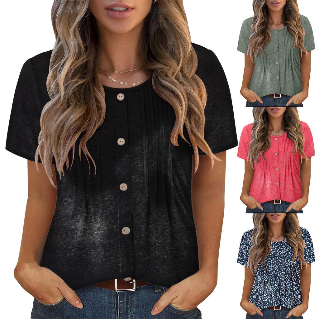 Women'S Work Shirt Pleated 3/4 Sleeve Dress Top V-Neck Shirt Casual Waist Tied Shirt Business Shirt