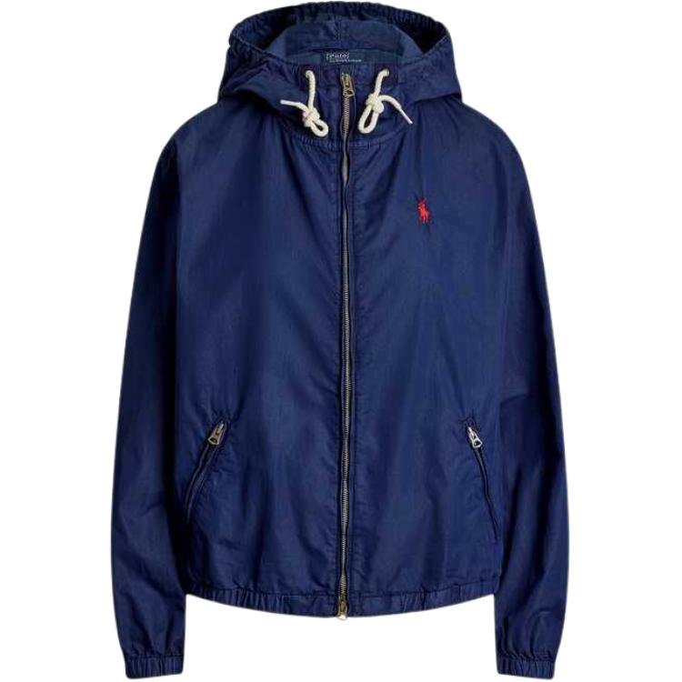 Polo Ralph Lauren Cotton Loose Fit Hooded Jacket Women Jackets Dark-Blue WMPOOTWN5A20089-410