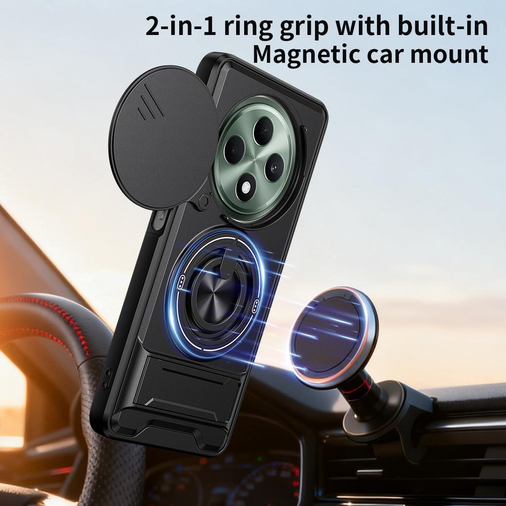 For Oppo Reno12 F Case OPPO Reno 12F 12 FS Cover Phone Case Magsafe Magnetic Fold Holder Military Armor Camera Protection Cover
