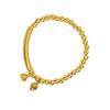 Luxury 24K 9999 Pure Gold Real Gold Curved Tube Round Bead Bracelet Women's Vintage Lotus Seed Bracelet