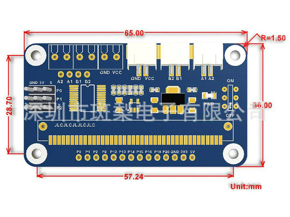 Micro:Płyta sterownika silnika bitowego dla 2 silników prądu stałego i 3 serwomechanizmów