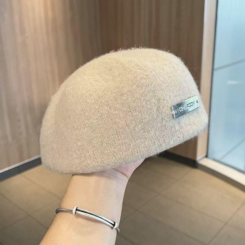 Women's British Style Woolen Newsboy Cap - Versatile Two-Wear Beret for Spring and Autumn, Large Fit, Enhances Small Face Appearance