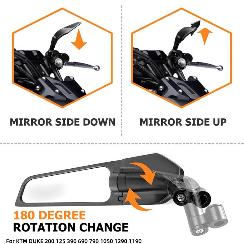 Pentru KTM DUKE 200 125 390 690 790 1050 1290 motocicletă vânt aripă laterală oglindă retrovizoare reglabilă rotativă accesorii motocicletă