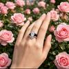 Black Silicone Crown Wedding Ring Set Pear Cut Zircon S Stackable Engagement Band for Women Bridal Gift Jewelry