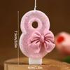 Number Cake Candle Pink Glitter Birthday Candle 1 2 3 4 5 6 7 8 9 3D Number Candle Cake Topper Birthday Party Cake Decor