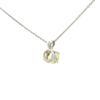 Lemon Quartz Round Pendant Necklace 925 Sterling Silver Rhodium Plated Solitaire Gemstone Pendant with Chain Gift for Women