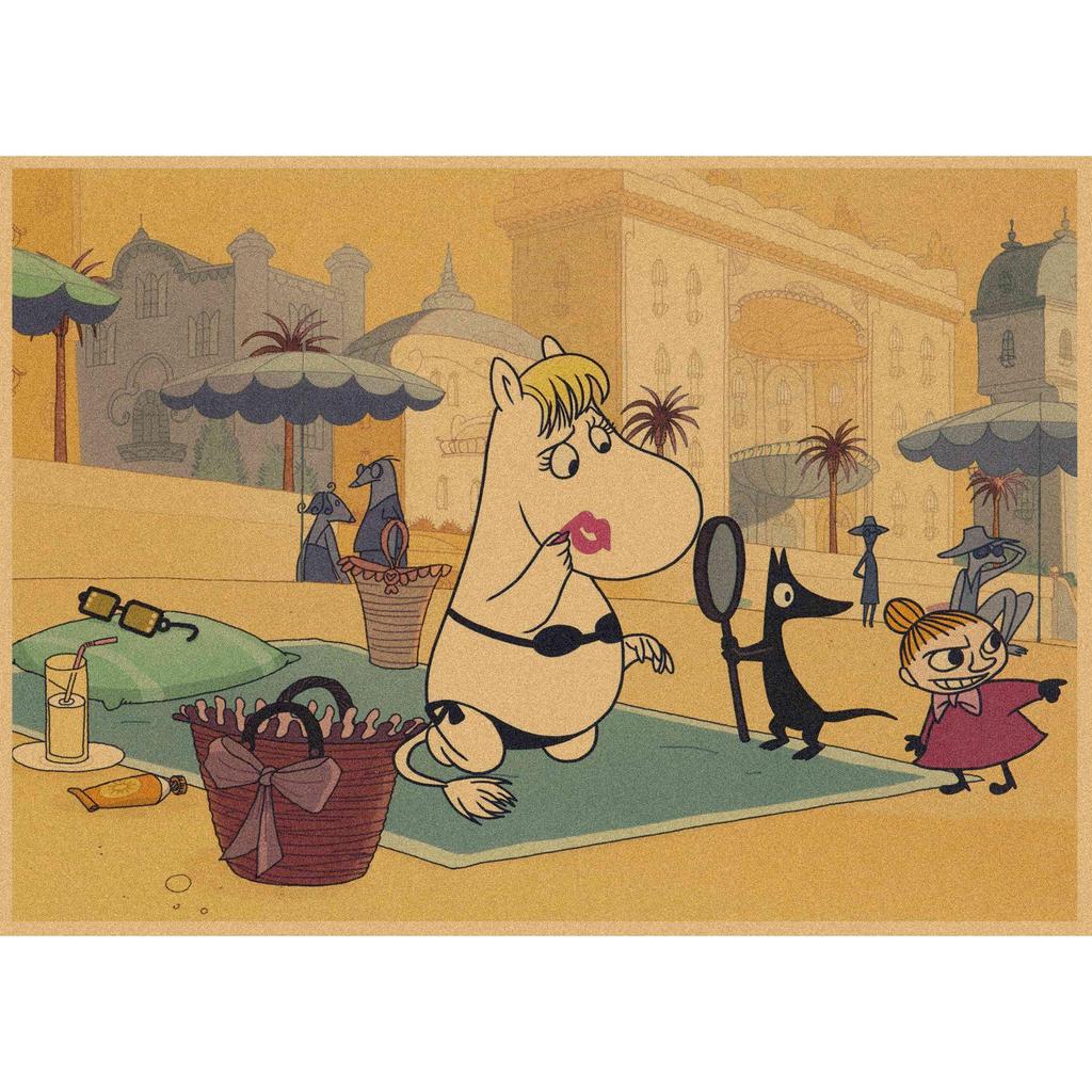 Moomin Family Retro Cartoon Poster Wall Art Mural 397