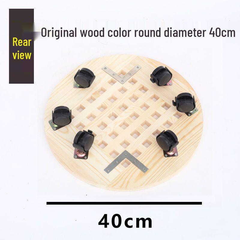 Bonsai Wood Flower Stand with Wheels | Square/Round Anti-Corrosion Elevated Pot Tray for Indoors
