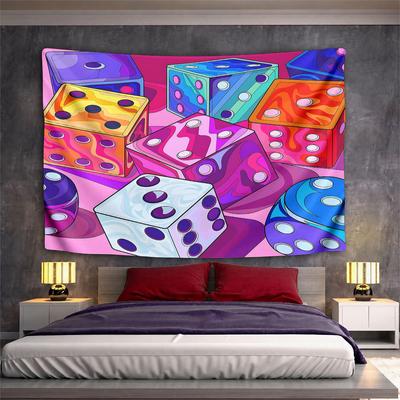 Colorful Dice Pattern Design Pattern Wall Hanging Tapestry Decorative Tapestry Home Decor for Bedroom and Living Room