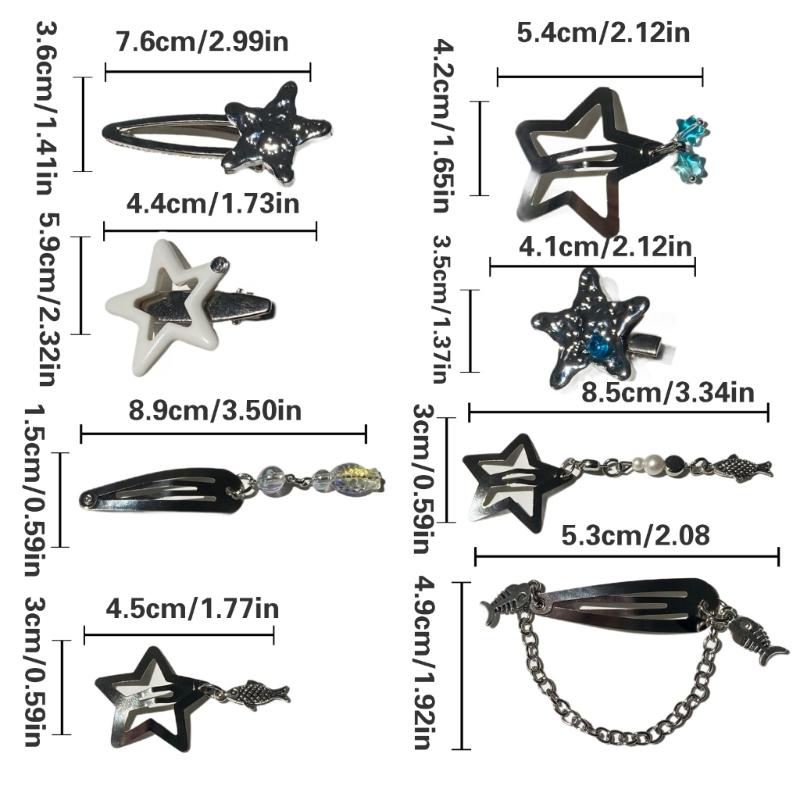 8 Pieces Star Hair Clip Stylish And Reliable Hair Accessories For Women And Girls Great For Enhancing Hairstyles