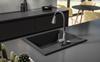 Zumba II Sink Tap, Black Spout, 2-function, Chrome
