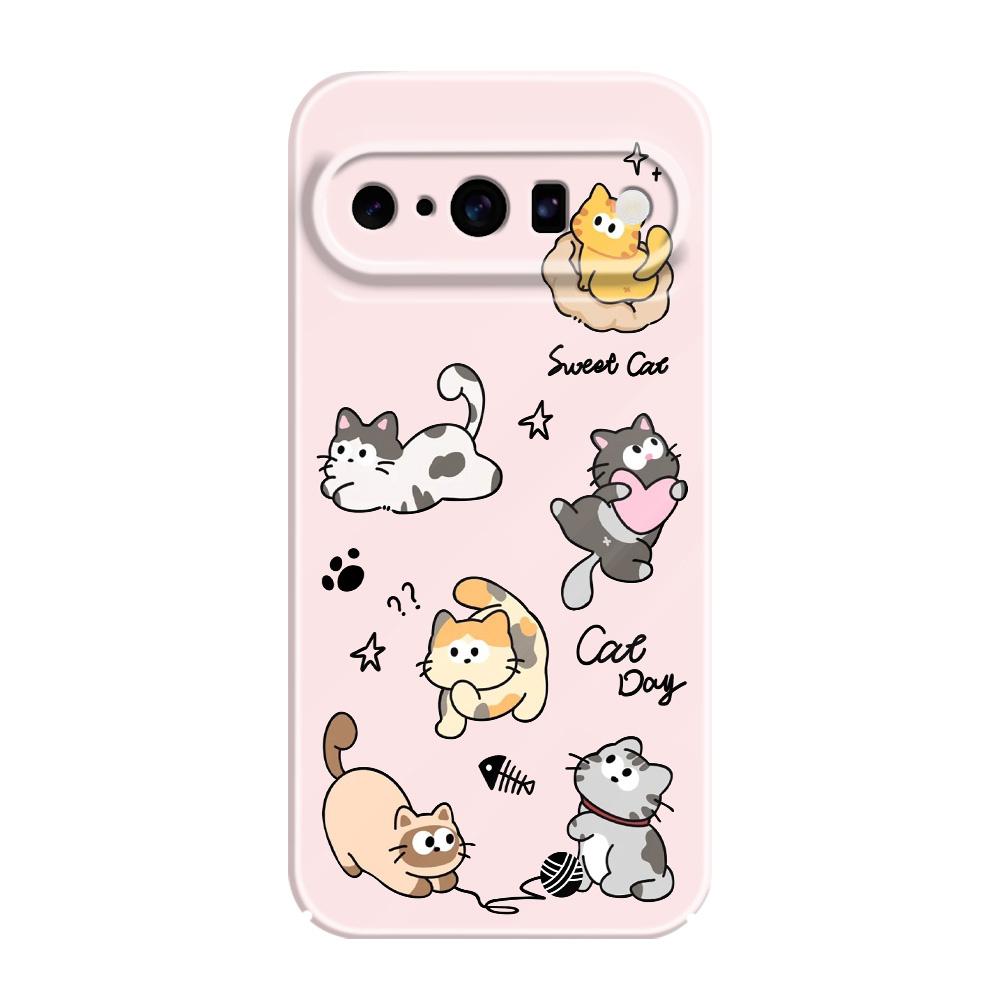 

Happy Cat Phone Case For Google Pixel 10 9 9A 8 8A 7 7A Pro XL 5G Film Hard Cover Google Pixel 7 Pro