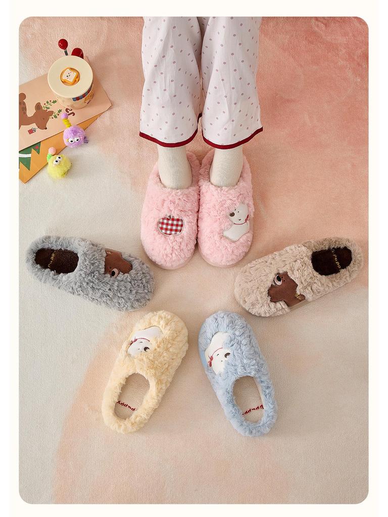 Jie Liya 2025 Women's Cute Cartoon Cotton Slippers - Cozy Indoor Plush for Autumn/Winter (Available for Men Too)