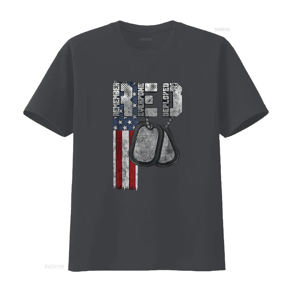 Remember Everyone Deployed T Shirt vintage Washed Breathable homme Slightly fashion Stretched Casual Stylish Versatile