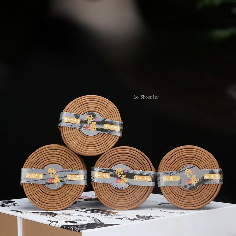 4 Hours of Natural Coil Incense Old Mountain Sandalwood Temple Worship Home Bedroom Studyroom Purify The Air and Calm The Mind