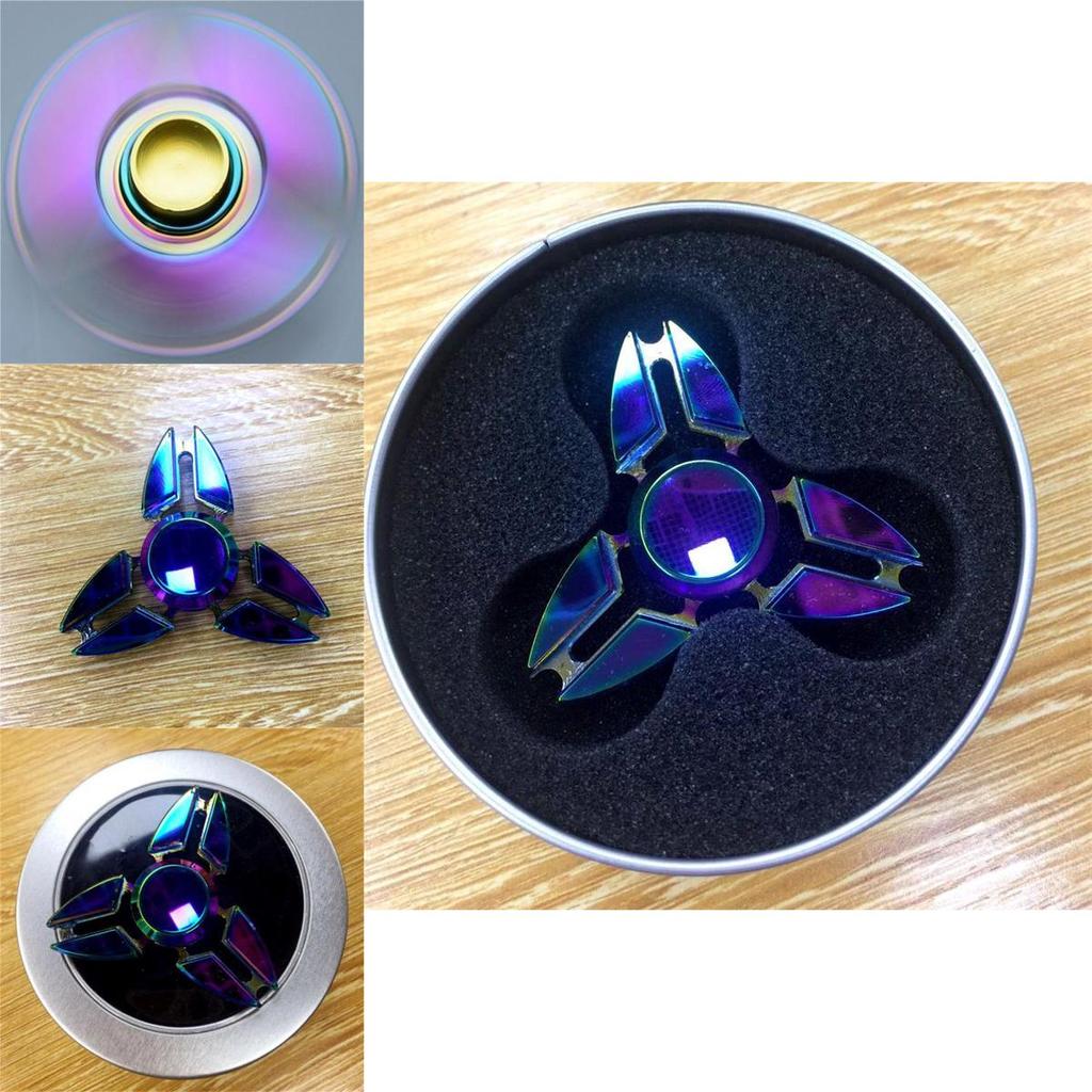 Spinner de Mão Fidget de Liga Arco-Íris Luxuoso Para Alívio do Estresse e Aprimoramento do Foco