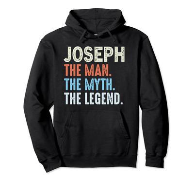 Joseph The Legend Personalized Name Vintage Hoodie for Men, Cute Idea