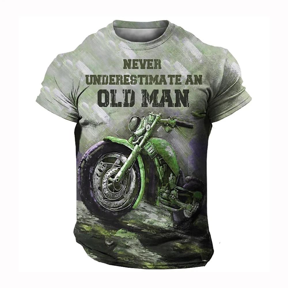 Retro Design Motorcycle Poster 3D Printed Men's T-shirt Summer New Oversized Quick Drying Sports T-Shirts