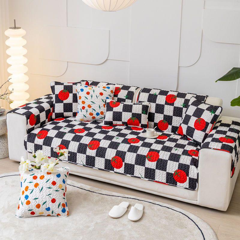 Quilted Sofa Towel Cushion Four Season Universal Slipcover Non-slip Cloth Sofa Covers for Living Room Couch Sofa Towel