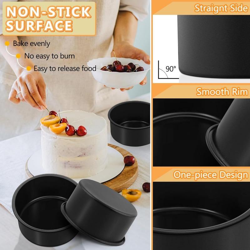 Non Stick Pizza Pan Set for Air Fryer and Oven Cooking Round Cake Baking Pan for Desserts Pizza and More Kitchen Bakeware