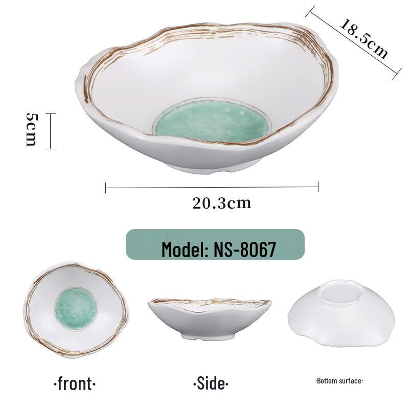 Hahdun 8067 Japanese Style Melamine Retro Plates (10-Pack)