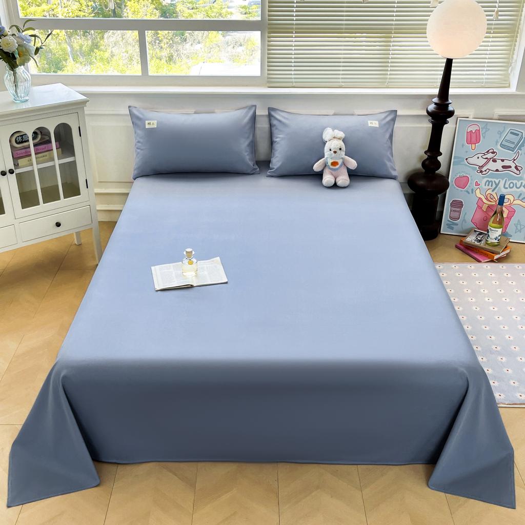 Yongyouwan Cotton Solid Color Double Piece Bed Sheet