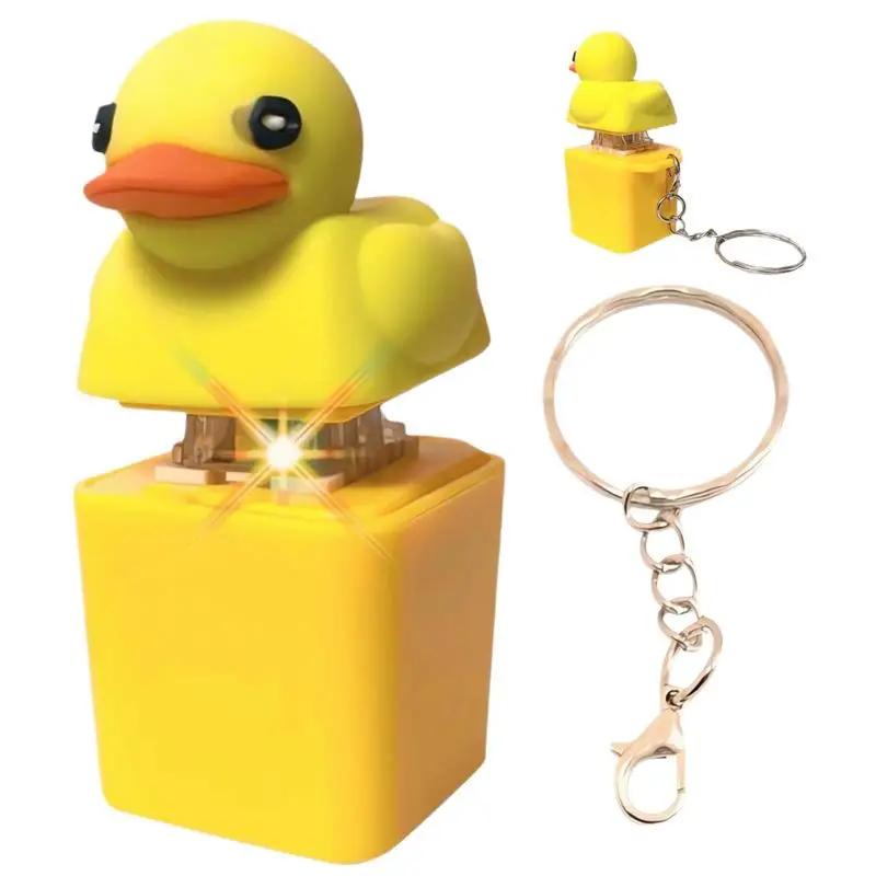 Duckling Quack Fidgety Toy Duck Keyboard Keycap Regulator Rattle Button Sound Keychain Decorative Ornament