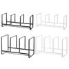 Kitchen Countertop Dish Storage Rack Heavy Duty Carbon Steel Plate Pan Pot Lid Drying Rack Multifunctional Vinyl Record Organizer Holder