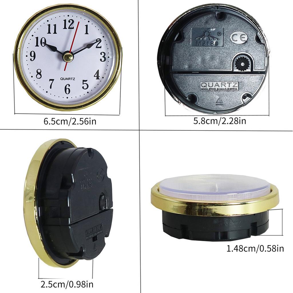 65mm Phnom Penh Iron Clock Nábytek Hodiny Hodinky Hlava Osvětlení Hodinová vložka Zlaté lemování Římská bílá Číslice Dekor