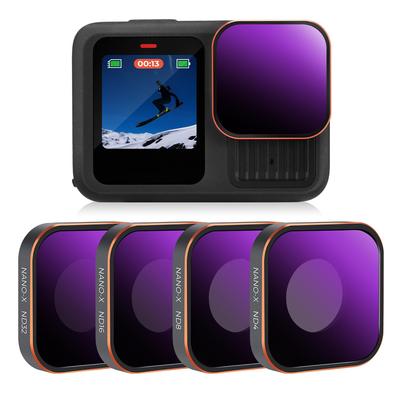 Concept ND-Filter-Set für Go Pro, ND-Filter, Neutraldichtefilter, Lichtdämpfungseinstellung, Linsenschutz, AGC, optisches Glas, hohe Lichtdurchlässigkeit