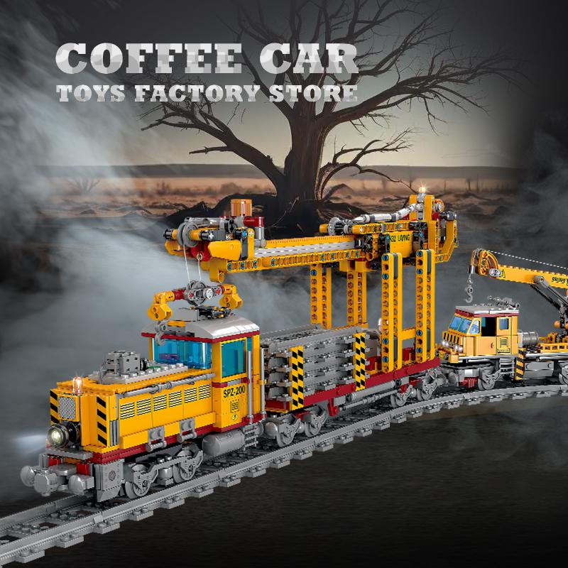 High-Speed Train Construction Blocks Collection Mech Locomotive MOC Bricks 3D Model Electric Railway Track Cars Puzzle Playthings Adult Children