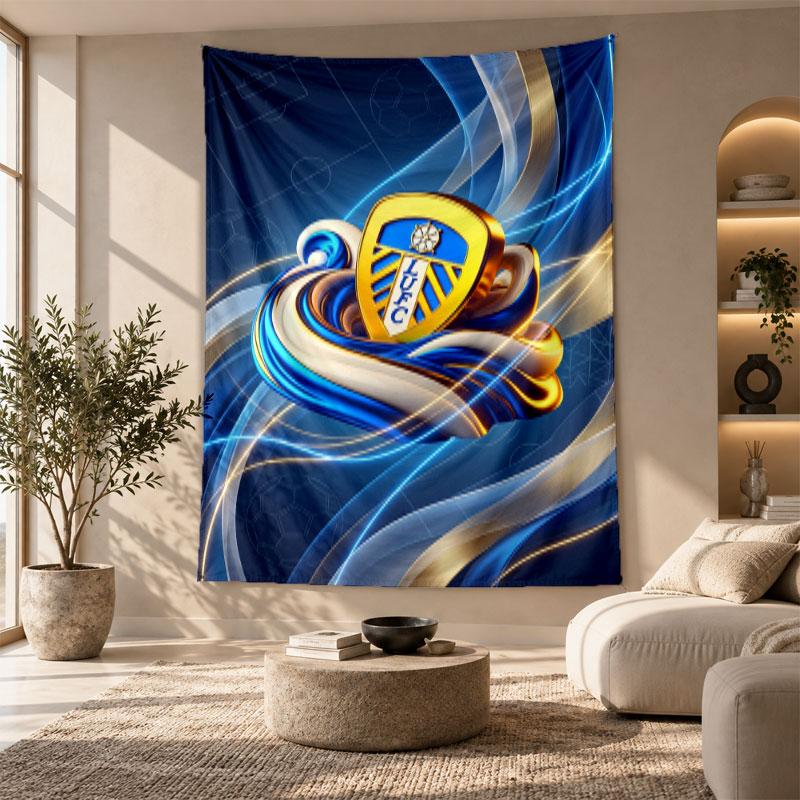Decorative Tapestry,Leeds United Football Printed Wall Art, Lightweight Wall Hanging For Bedroom Background