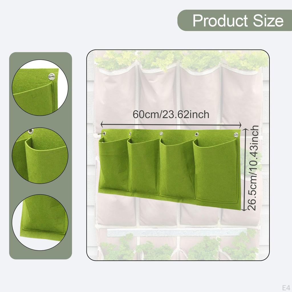 2 Pieces Hanging Grow Bags Gardening Planter Pockets Horizontal Breathable Flower Containers for