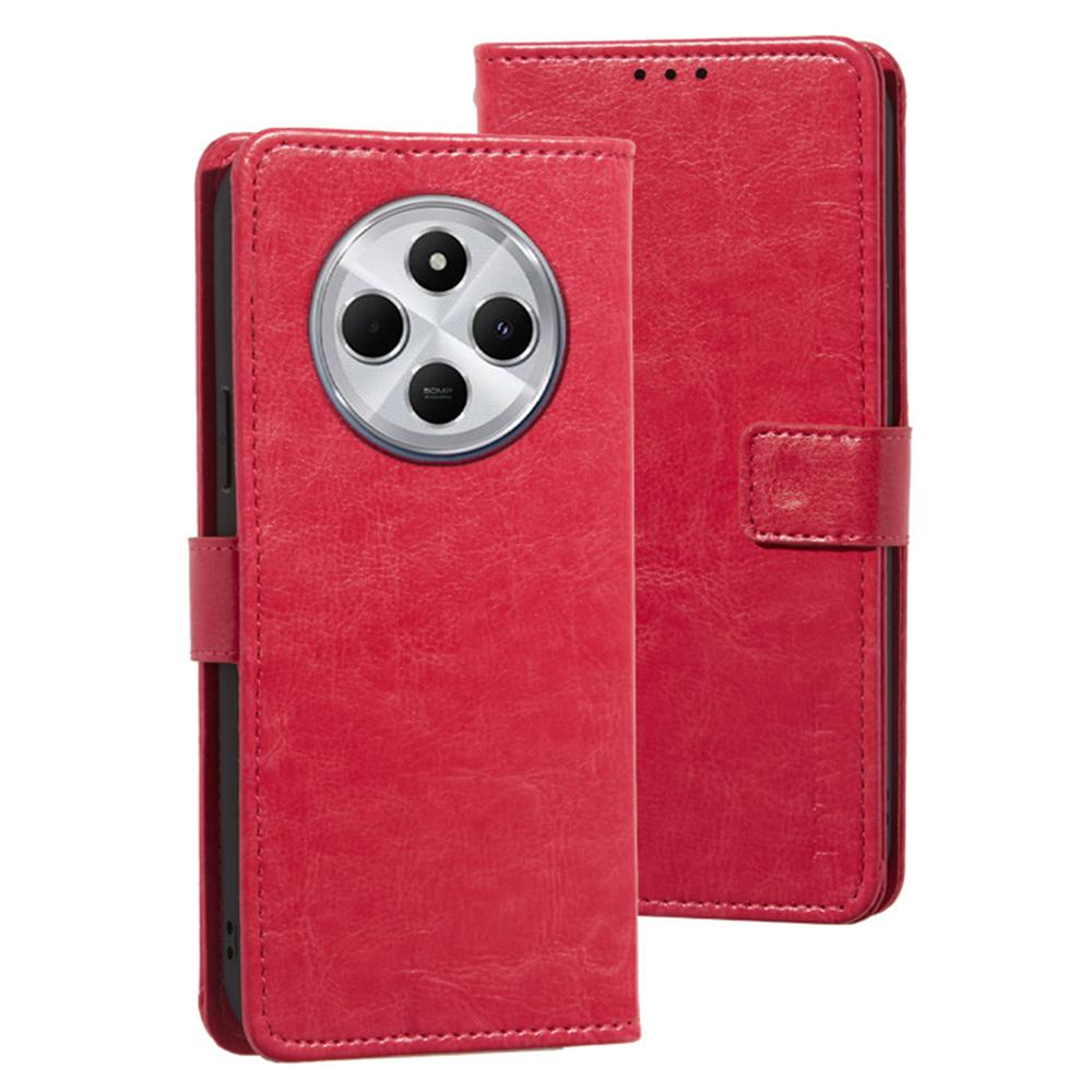 IDEWEI For Xiaomi Poco C75 4G/Redmi 14R 5G/14C 4G Stand Case Crazy Horse Texture Leather Phone Cover