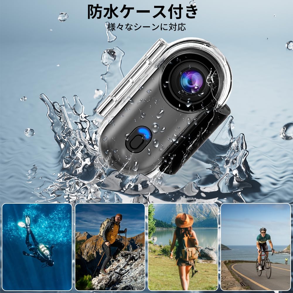 OBEST Compact Action Cycling Smartphone Wearable 30m Design for Waterproof Case Japanese Instruction SD Card Not Included Camera, 4K, 120-Degree