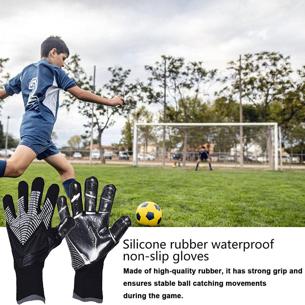 

1 Pair Breathable Football Training Mittens Non-Silp Latex Protection Professional Goalkeeper Gloves Black/Size 10