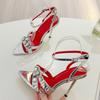 Fashion Eilyken  Street Style Pointed Toe Rivet CRYSTAL Women Sandals Design Buckle Strap Stripper Thin Heels Shoes Summer Zapatos Mujer