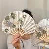 Small fan portable antique shell fan folding cool fan props Hanfu classical Chinese fan folding fan