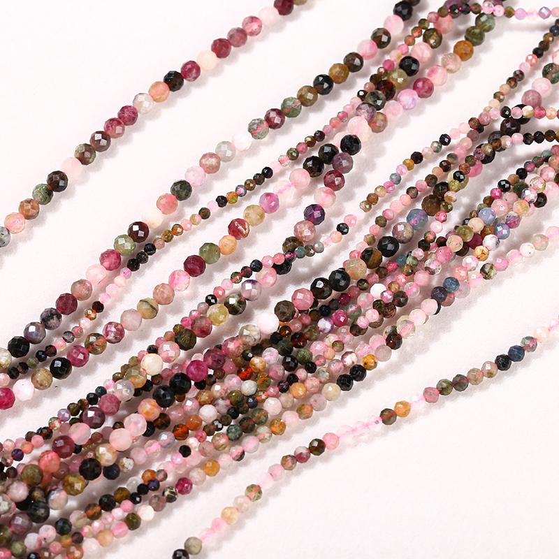 2 3 4 mm Faceted Natural Tourmaline Bead Multicolor Loose Spacer Small Bead For Jewelry Making Diy Necklace Bracelet Accessory